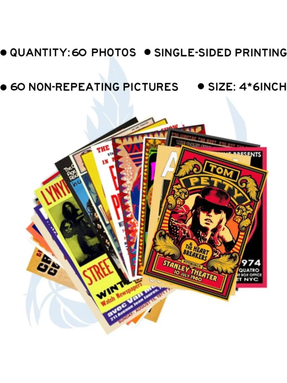 60 Vintage Rock Band Posters Set - Retro 70s 80s 90s Concert Wall Art Collage